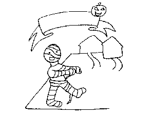 Mummy Halloween Coloring Page