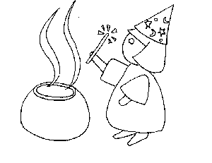 Witch Casting Spell Coloring Page