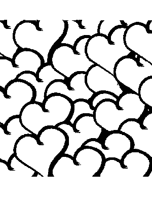 Heart Cluster Coloring Page