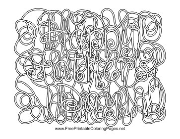 Fathers Day Hidden Word coloring page