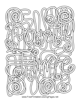 Party Hidden Word Vertical coloring page