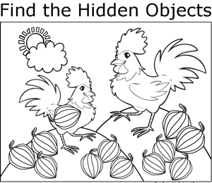 Roosters coloring page
