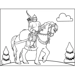 Archer Riding Steed coloring page