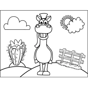 Grinning Horse coloring page