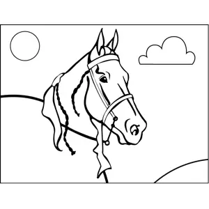 Horse with Reins coloring page