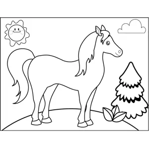 Proud Horse coloring page