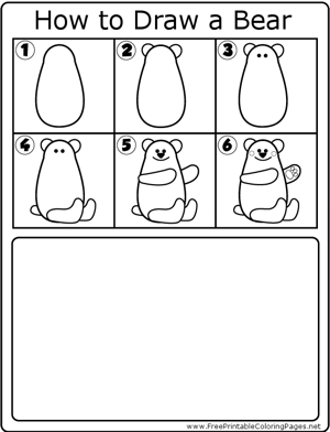 How to Draw Basic Bear coloring page