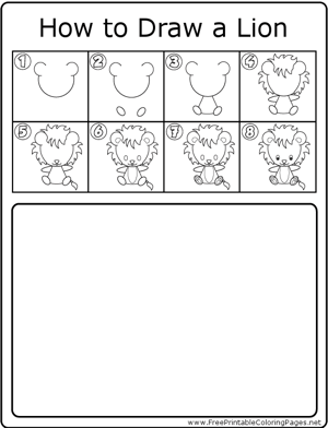 How to Draw Cute Lion coloring page
