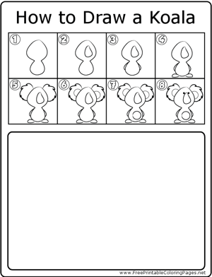 How to Draw Standing Koala coloring page