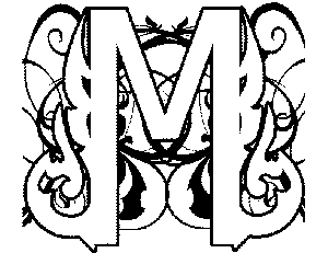 Illuminated-M Coloring Page