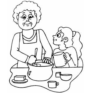 Baking A Cake coloring page