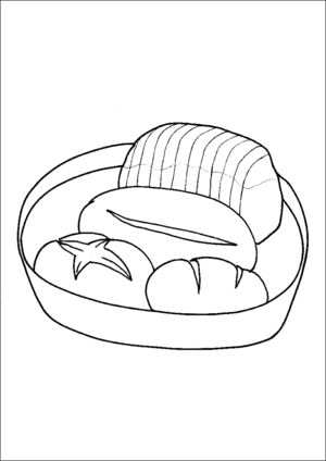 Basket Of Bread coloring page