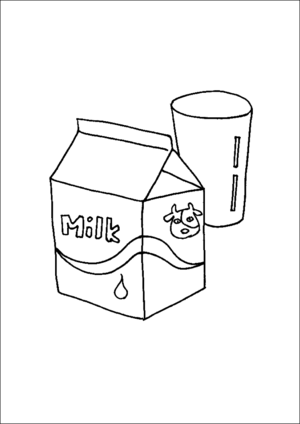 Carton Of Milk And Glass coloring page