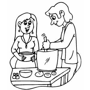 Cooking Dinner From Potatos coloring page