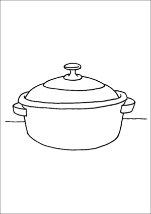 Cooking Pot With Lid coloring page