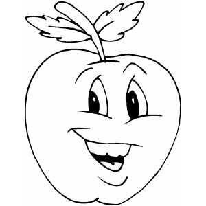 Happy Apple coloring page