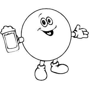 Yellow Dot With Beer coloring page
