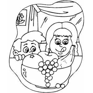 Yummy Fruit Snack coloring page