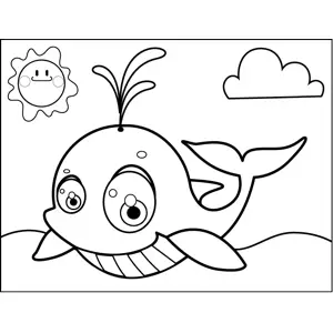 Adorable Whale coloring page