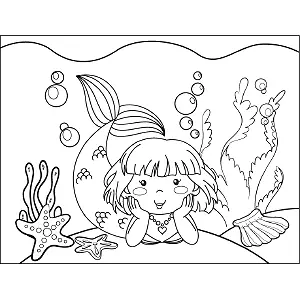 Dreaming Mermaid coloring page