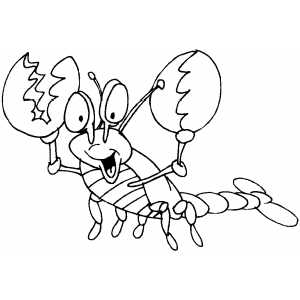 Excited Lobster coloring page