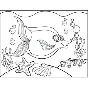Fish and Sea Stars coloring page