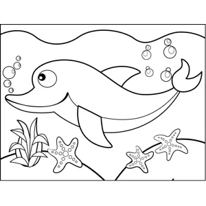 Happy Dolphin coloring page