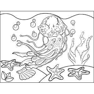 Jellyfish Bubbles coloring page