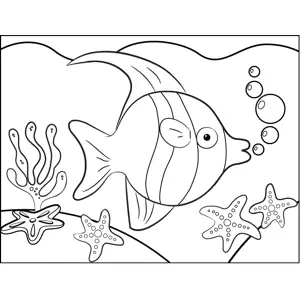 Long-Fin Fish coloring page