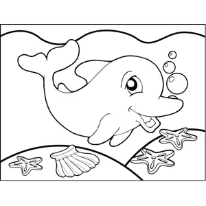 Playful Dolphin coloring page