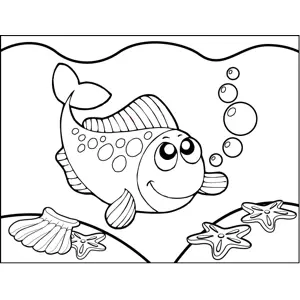 Shy Spotted Fish coloring page