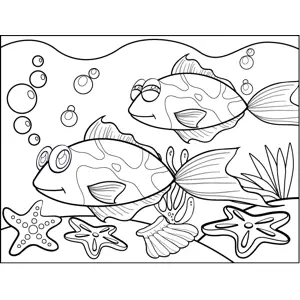Suspicious Fish coloring page