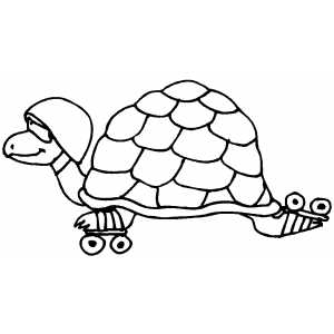 Tortoise Skating coloring page