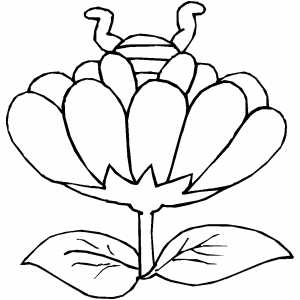 Bee In Flower coloring page