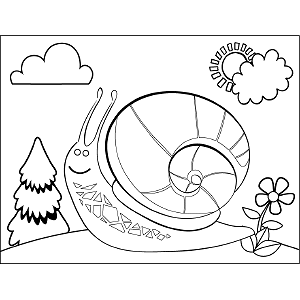 Happy Snail coloring page