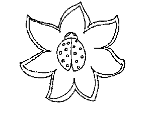 Ladybug and Flower Coloring Page