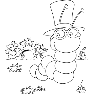 Smart Inchworm coloring page