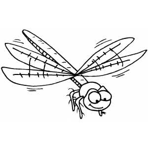 Smiling Dragonfly coloring page