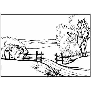 Country Path coloring page