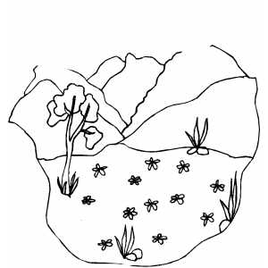 Valley In The Mountains coloring page