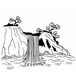 Waterfall coloring page