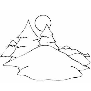 Winterscape coloring page