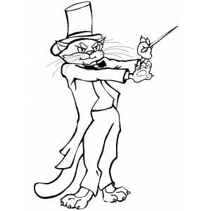 Magician Cat coloring page