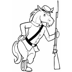Soldier Horse coloring page