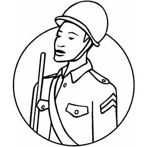 Soldier In Helm coloring page