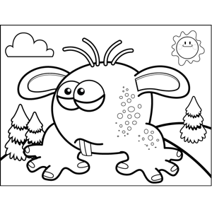 Bucktooth Monster coloring page