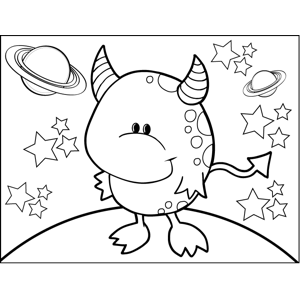 Horned Monster with Spots coloring page