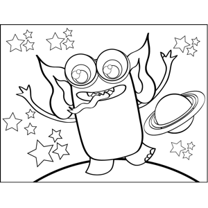 Jumping Monster coloring page