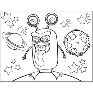 Monster Sticking Tongue Out coloring page