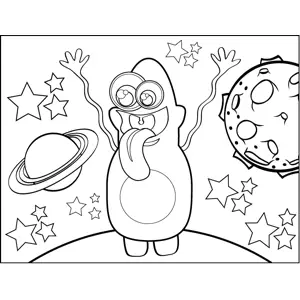 Monster with Wiggly Arms coloring page